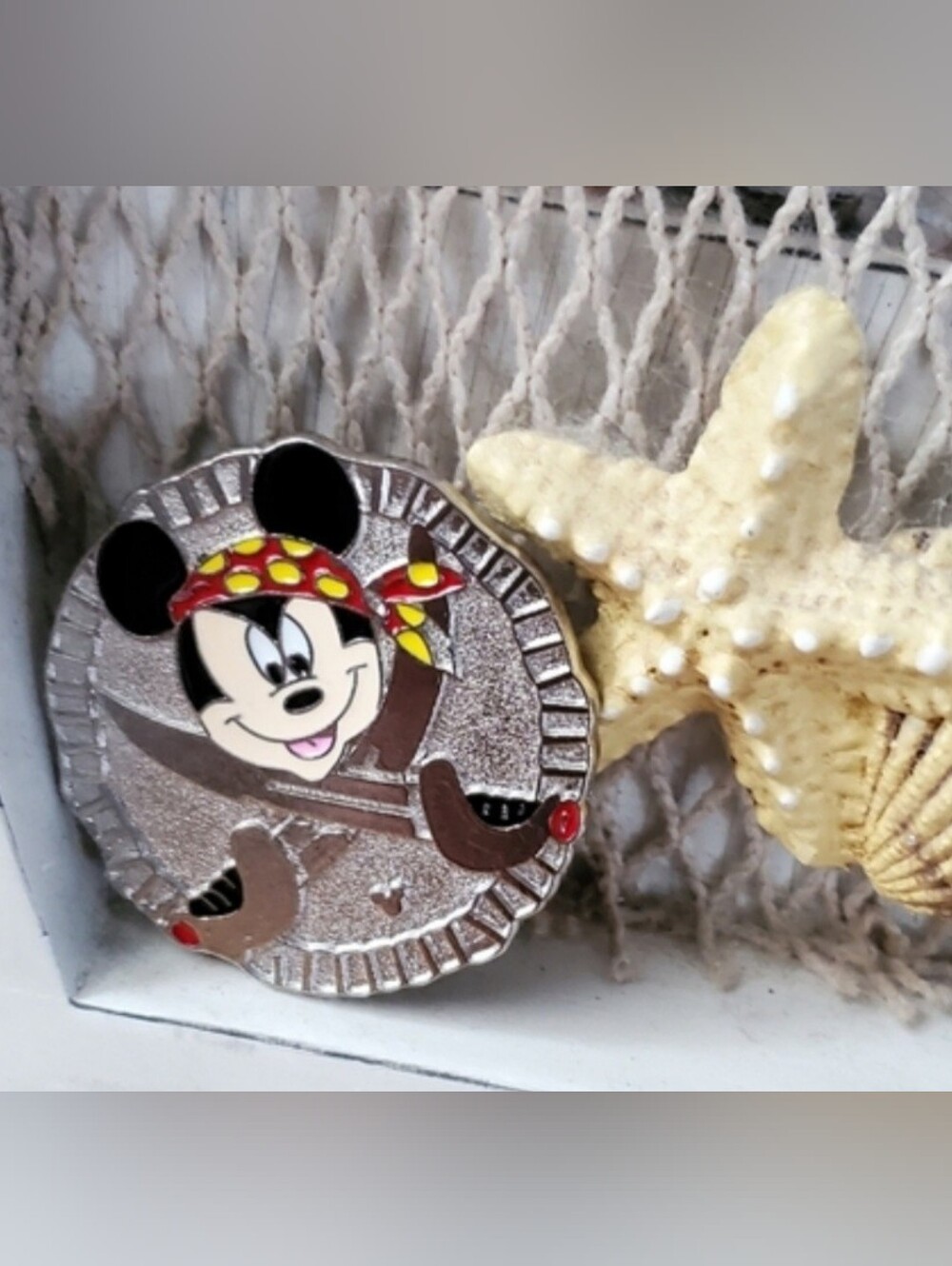 Mickey Mouse Silver Pirate Coin Pin